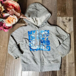 Joe Boxer Gray and Blue Size 18m Toddler Boy Fleece-Lined Zip-Up Hoodie